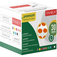 4 Adet Tanex 30 mm Nokta Etiketi Turuncu 1 Rulo 2000'LI