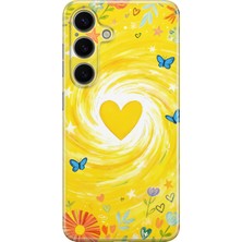 LOTUS GOLD Samsung Galaxy A14 Uyumlu Kalp ve Kelebek Desenli Şeffaf Telefon Kılıfı