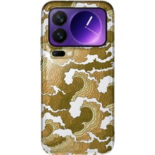 LOTUS GOLD Xiaomi 17 Pro Max Uyumlu Dalgalar Desenli Şeffaf Telefon Kılıfı
