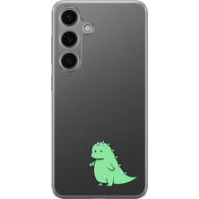 LOTUS GOLD Samsung Galaxy A15 Uyumlu Sevimli Dinozor Desenli Şeffaf Telefon Kılıfı
