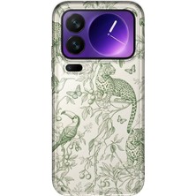 LOTUS GOLD Xiaomi 17 Pro Max Uyumlu Tropikal Botanik Desenli Şeffaf Telefon Kılıfı