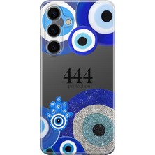 LOTUS GOLD Samsung Galaxy A15 Uyumlu Nazar Boncuğu Desenli Şeffaf Telefon Kılıfı