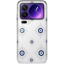 LOTUS GOLD Xiaomi 17 Pro Max Uyumlu Nazar Gözler Desenli Şeffaf Telefon Kılıfı