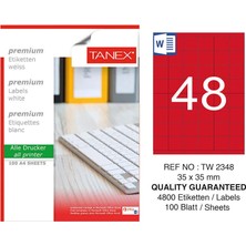3 Adet Tanex TW-2348 Kırmızı Lazer Etiket 35 mm x 35 mm