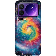 LOTUS GOLD Xiaomi 17 Pro Max Uyumlu Gökkuşağı Galaksi Desenli Şeffaf Telefon Kılıfı
