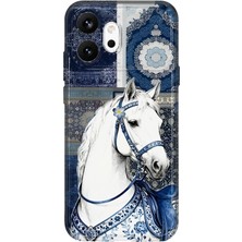 LOTUS GOLD Honor 600 Pro Uyumlu Beyaz At Desenli Şeffaf Telefon Kılıfı