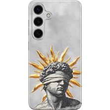 LOTUS GOLD Samsung Galaxy A25 Uyumlu Güneş Heykel Desenli Şeffaf Telefon Kılıfı