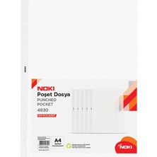 3 Adet Noki Eko Şeffaf Poşet Dosya Delikli A4 100'LÜ Paket