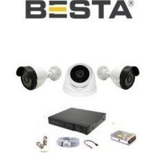 Pileli Store 4 Iç 4 Dış 8 Kameralı Gece Renkli Sesli 5 Mp 320GB HDD Dahil Ahd Güvenlik Kamera Seti
