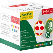5 Adet Tanex 30 mm Nokta Etiketi Kırmızı 1 Rulo 2000'LI