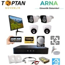 Pileli Store 2 Dış 2 Iç Kameralı Monitör ve 1 Tb HDD Dahil Ahd Güvenlik Kamerası Seti