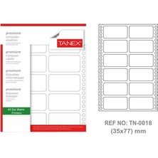Tanex TN-0018 Sürekli Form Etiketi 35 mm x 77 mm