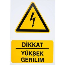 Ekstrafix Dikkat Yüksek Gerilim Pvc Uyarı Levhası 16 cm x 24 cm