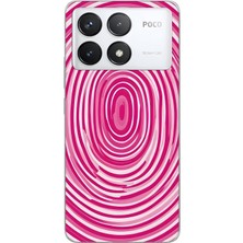 LOTUS GOLD Poco F6 Pro Uyumlu Spiral Desenli Şeffaf Telefon Kılıfı