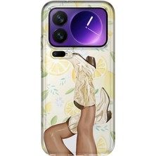LOTUS GOLD Xiaomi 17 Pro Max Uyumlu Kovboy Çizmesi Desenli Şeffaf Telefon Kılıfı