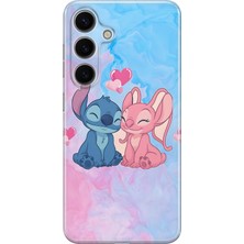 LOTUS GOLD Samsung Galaxy A25 Uyumlu Angel ve Stich Desenli Şeffaf Telefon Kılıfı
