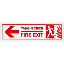 Ekstrafix 3 Adet Yangın Çıkışı-Sol Pvc Yönlendirme Levhası 7 cm x 24,5 cm