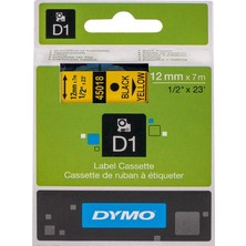 3 Adet Dymo 45018 Etiket Plastik 12 mm x 7 M Sarı Siyah