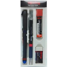 4 Adet Rotring Ofis Seti Visumax Versatil Kalem 0,7 mm + Roller Kalem Mavi