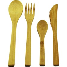 Eco Lounge 4pcs  Ahşap Bambu Mutfak Seti  2 Kaşık - Çatal - Bıçak BX40