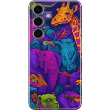 LOTUS GOLD Samsung Galaxy A24 Uyumlu Safari Desenli Şeffaf Telefon Kılıfı