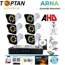 Pileli Store 6 Kameralı 5mp Lens 1080P Warm LED Gece Renkli 1 Tb HDD Dahil Güvenlik Seti