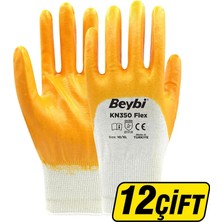 4 Adet Beybi KN350 Nitril Eldiven Sarı No:10