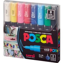 Uni-Ball Posca Su Bazlı Poster Markör Seti 0.7 mm 8'li Paket