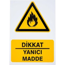 Ekstrafix 5 Adet Dikkat Yanıcı Madde Pvc Uyarı Levhası 25 cm x 35 cm