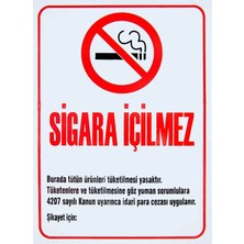 Ekstrafix 5 Adet Sigara Içilmez Pvc Uyarı Levhası 16 cm x 24 cm