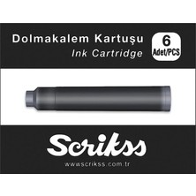 5 Adet Scrikss Dolma Kalem Kartuşu Siyah 6'lı Paket