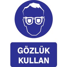 Ekstrafix 5 Adet Gözlük Kullan Pvc Uyarı Levhası 25 cm x 35 cm