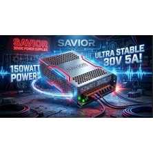 Savior 30V 5 Amper 150 Watt Metal Kasa  Pano Tipi Smps Trafo