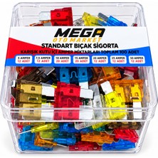 Mega Oto Market 100 Adet Standart Bıçak Sigorta Seti – 5A–30A Karışık Amper Kutulu