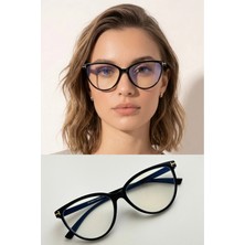Bappir Violet Cat Eye Mavi Işık Korumalı Şeffaf Gözlük