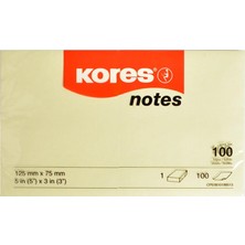 5 Adet Kores Yapışkanlı Not Kağıdı 125 mm x 75 mm Neon Sarı 100 Yaprak