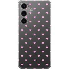 LOTUS GOLD Samsung Galaxy A54 Uyumlu Pembe Minik Kalpler Desenli Şeffaf Telefon Kılıfı