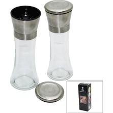 Eco Lounge Cam Hazneli - Metal Kapaklı Büyük Tuz - Baharat Öğütücü BX40