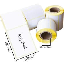 2 Adet Eco Termal Hotmelt Barkod Etiketi 100 mm x 150 mm 2 Rulo (1.000 Adet)