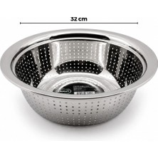 Eco Lounge 32CM Kulpsuz Paslanmaz Metal Sepet Süzgeç BX40