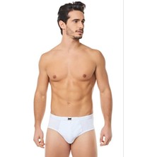 Tutku Erkek Slip Külot %100 Pamuk Beyaz Desenli 6'lı Paket Konforlu Kullanım İçin ac0109