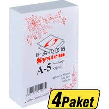 4 Adet System A5 80 gr Fotokopi Kağıdı 4 Paket (2000 Sayfa)