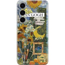LOTUS GOLD Samsung Galaxy S23FE Uyumlu Van Gogh Desenli Şeffaf Telefon Kılıfı