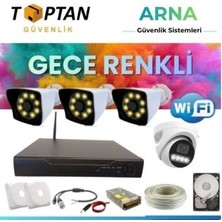Pileli Store 3 Dış 1 Iç 4 Kameralı Gece Renkli Wıfı Ozellikli 3 Tb HDD Dahil Güvenlik Kamera Seti