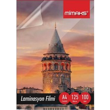 Mimaks Laminasyon Filmi Lp4 A4 125 Mikron 100 Adt. (3'li Paket)
