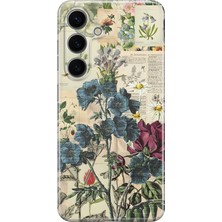 LOTUS GOLD Samsung Galaxy S25 Plus Uyumlu Çiçek Kolaj Desenli Şeffaf Telefon Kılıfı