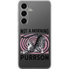 LOTUS GOLD Samsung Galaxy S26 Uyumlu Not A Morning  Desenli Şeffaf Telefon Kılıfı