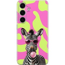 LOTUS GOLD Samsung Galaxy S25 Plus Uyumlu Zebra Desenli Şeffaf Telefon Kılıfı