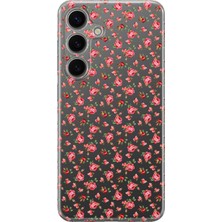LOTUS GOLD Samsung Galaxy S25 Uyumlu Minik Güller Desenli Şeffaf Telefon Kılıfı