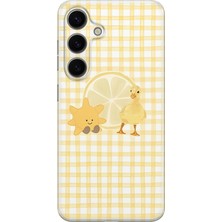 LOTUS GOLD Samsung Galaxy S25 Fe Uyumlu Ördek ve Yıldız Desenli Şeffaf Telefon Kılıfı